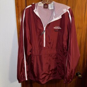 Red Oak Arkansas Razorbacks Zipper Pullover For Ladies Size Large Embroidered